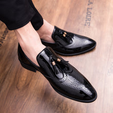 Cargar imagen en el visor de la galería, Men's Footwear Fashion Patent Leather Shoes Brand Gold Driving shoes - FUCHEETAH