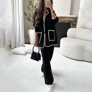 Fashion Casual Loose Solid Color Two-piece Set