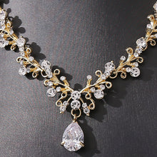 Charger l&#39;image dans la galerie, Bridal Rhinestone Zircon Earring Necklace set for Occasions