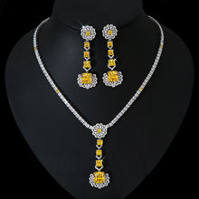 Cargar imagen en el visor de la galería, Light Luxury Premium Zircon Pendant Necklace Earring Set