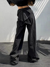 Cargar imagen en el visor de la galería, Niche Designer Jeans Butt Bow Decoration Slimming Straight Pants