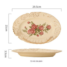 Charger l&#39;image dans la galerie, European-style Ceramic Tableware Household Rice Bowl Soup Dish &amp; Plate Fruit Plate