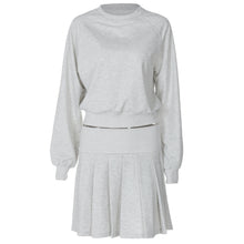 Cargar imagen en el visor de la galería, Long Sleeve Sweater Pleated Skirt Two-piece Suit