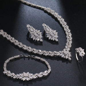 Zircon Bridal Tassel Jewelry Earring Set