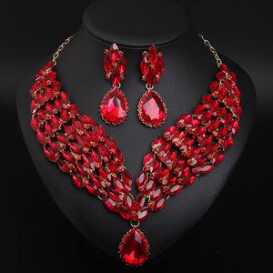 Crystal African Necklace Earring Set for Occasions