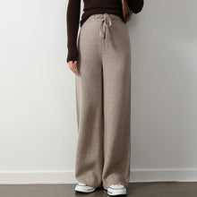 Charger l'image dans la galerie, Stretch Elastic Waistband Lace-up Straight Wide-leg Pants