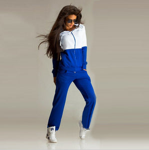 Zipper sweater suit two colors