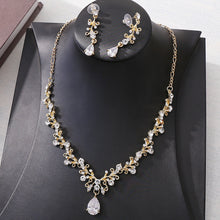 Charger l&#39;image dans la galerie, Bridal Rhinestone Zircon Earring Necklace set for Occasions