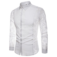 Load image into Gallery viewer, Samo Zaen Arm lace solid color shirt for men