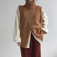 Cargar imagen en el visor de la galería, Turtleneck knitted vest vest sweater