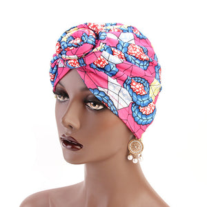 Ladies wind swirl knotted turban hat