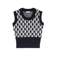 Charger l&#39;image dans la galerie, Diamond Jacquard Letter Geometric Vest Vest Women