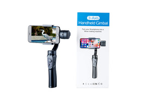 Compatible with Apple, Handheld Phone Gimbal Stabilizer 3-Axis PTZ Tripod Anti-Shake for Smartphone Vlog