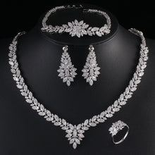 Cargar imagen en el visor de la galería, Zircon Bridal Tassel Jewelry Earring Set