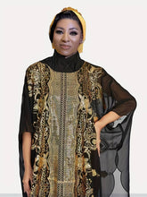 Cargar imagen en el visor de la galería, Plus Size Elegant Abbaya, African Sequin Embroidered Translucent Dashiki