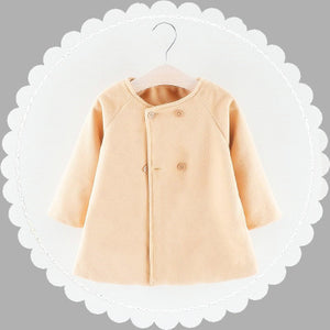 Autumn and winter new round neck long sleeve coat children's Cape overcoat