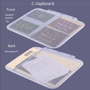 Credential Storage Bag Office Large-Capacity Multi-Function File Bill Folder