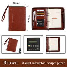 Charger l&#39;image dans la galerie, A5 Business Manager Folder Creative Zipper Bag Office Folder Work Meeting Record Book