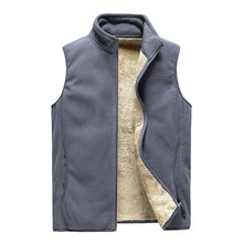 Cargar imagen en el visor de la galería, Men&#39;s Fleece Vest Thickened Warm Vest Jacket