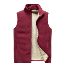 Cargar imagen en el visor de la galería, Men&#39;s Fleece Vest Thickened Warm Vest Jacket