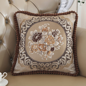 Embroidered Jacquard Cushion Cover