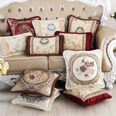 Embroidered Jacquard Cushion Cover