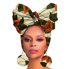 Cargar imagen en el visor de la galería, Fashion Printed Cotton Turban Exaggerated Earrings