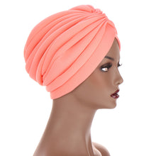 Charger l&#39;image dans la galerie, New Headwraps Hats For Women Solid Twist Ruffle Cotton Caps Chemo Beanies Turban Headwear