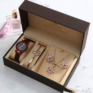 Ladies Gift Set Women Watch Bracelet Earring Necklace