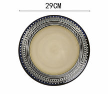 Charger l&#39;image dans la galerie, European Ceramic Tableware Set Relief Steak Plate Salad Bowl Rice Bowl Western Restaurant Fish Plate Cup