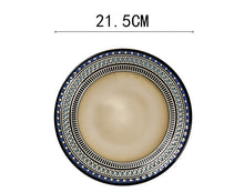 Charger l&#39;image dans la galerie, European Ceramic Tableware Set Relief Steak Plate Salad Bowl Rice Bowl Western Restaurant Fish Plate Cup