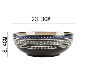 European Ceramic Tableware Set Relief Steak Plate Salad Bowl Rice Bowl Western Restaurant Fish Plate Cup