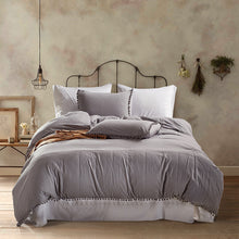 Charger l&#39;image dans la galerie, Home Textile Three-piece Duvet Cover Bedding Solid Color Duvet Cover Kit