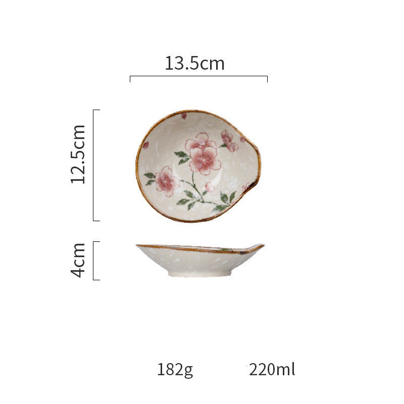 Ceramic Tableware Household Dish Plate Rice Bowl Soup Noodle Bowl High