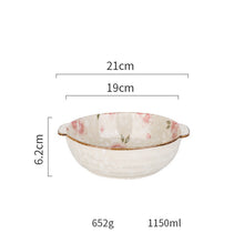 Cargar imagen en el visor de la galería, Ceramic Tableware Household Dish Plate Rice Bowl Soup Noodle Bowl High