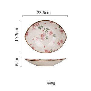 Ceramic Tableware Household Dish Plate Rice Bowl Soup Noodle Bowl High