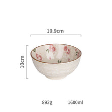 Cargar imagen en el visor de la galería, Ceramic Tableware Household Dish Plate Rice Bowl Soup Noodle Bowl High