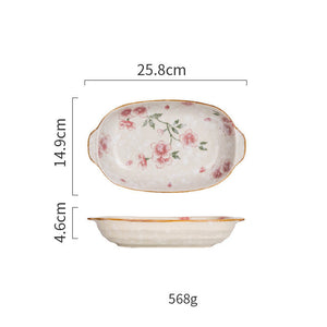 Ceramic Tableware Household Dish Plate Rice Bowl Soup Noodle Bowl High