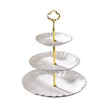 Charger l&#39;image dans la galerie, European-style Three-layer Double-layer Fruit Plate Ceramic Home Creativity