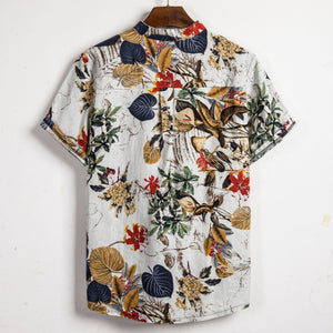 Samo Zaen's Slim shirt men contrast color printing shirt