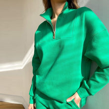 Charger l&#39;image dans la galerie, Women&#39;s Autumn And Winter Sport Suit Temperament With Zipper Sweater Trousers Two-piece Set