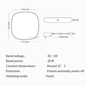 Heated base heating coaster