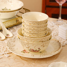 Charger l&#39;image dans la galerie, European-style Ceramic Tableware Household Rice Bowl Soup Dish &amp; Plate Fruit Plate