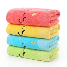 Cargar imagen en el visor de la galería, Bamboo Fiber Children&#39;s Jacquard Embroidery Notes Small Towel