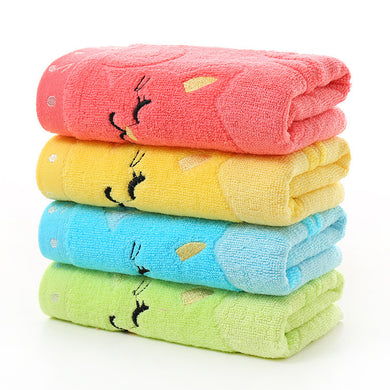 Bamboo Fiber Children's Jacquard Embroidery Notes Small Towel