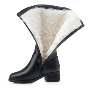 Plush wool high boots