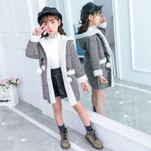 Cargar imagen en el visor de la galería, new foreign gas plus velvet jacket thick medium and large children Korean version of the coat woolen coat