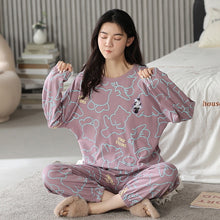 Cargar imagen en el visor de la galería, Loose Print Pajamas Women Autumn Winter Pyjama Set Long Sleeves