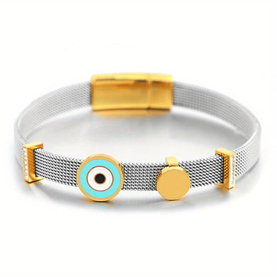 Blue Eye Stainless Steel Lucky Bracelet