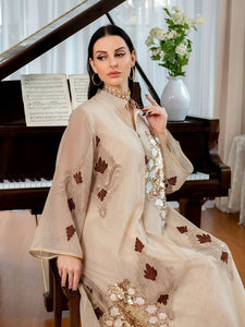 Elegant Beige Kaftan Abbaya